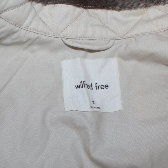 Aritzia Wilfred Free Midi Wool blend Plaid Ganna Jacket Long Black Beige SZ S - Picture 6 of 8